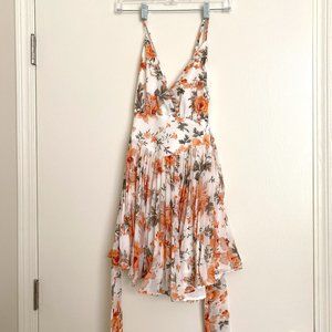 Saints & Secrets orange floral Party Dress, Size S